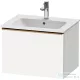 Duravit D-NEO 61x46,2 cm-es, 1 fiókos függesztett szekrény szálcsiszolt bronz fogantyúval, 233663XXX mosdóhoz, matt fehér DE4261004180000