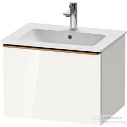  Duravit D-NEO 61x46,2 cm-es, 1 fiókos függesztett szekrény szálcsiszolt bronz fogantyúval, 233663XXX mosdóhoz, fényes fehér DE4261004220000