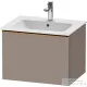 Duravit D-NEO 61x46,2 cm-es, 1 fiókos függesztett szekrény szálcsiszolt bronz fogantyúval, 233663XXX mosdóhoz, matt bazalt DE4261004430000
