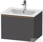 Duravit D-NEO 61x46,2 cm-es, 1 fiókos függesztett szekrény szálcsiszolt bronz fogantyúval, 233663XXX mosdóhoz, matt grafit DE4261004490000