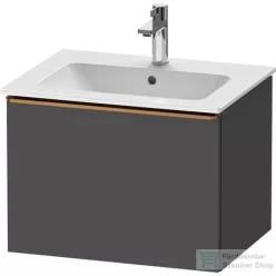   Duravit D-NEO 61x46,2 cm-es, 1 fiókos függesztett szekrény szálcsiszolt bronz fogantyúval, 233663XXX mosdóhoz, matt grafit DE4261004490000