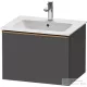 Duravit D-NEO 61x46,2 cm-es, 1 fiókos függesztett szekrény szálcsiszolt bronz fogantyúval, 233663XXX mosdóhoz, matt grafit DE4261004490000