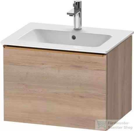 Duravit D-NEO 61x46,2 cm-es, 1 fiókos függesztett szekrény szálcsiszolt bronz fogantyúval, 233663XXX mosdóhoz, márványos tölgy DE4261004550000