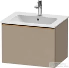 Duravit D-NEO 61x46,2 cm-es, 1 fiókos függesztett szekrény szálcsiszolt bronz fogantyúval, 233663XXX mosdóhoz, matt len DE4261004750000