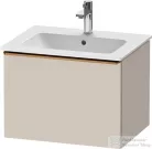 Duravit D-NEO 61x46,2 cm-es, 1 fiókos függesztett szekrény szálcsiszolt bronz fogantyúval, 233663XXX mosdóhoz, matt taupe DE4261004910000