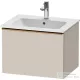 Duravit D-NEO 61x46,2 cm-es, 1 fiókos függesztett szekrény szálcsiszolt bronz fogantyúval, 233663XXX mosdóhoz, matt taupe DE4261004910000