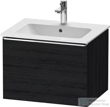 Duravit D-NEO 61x46,2 cm-es, 1 fiókos függesztett szekrény króm fogantyúval, 233663XXX mosdóhoz, matt fekete tölgy DE4261010160000