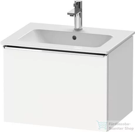 Duravit D-NEO 61x46,2 cm-es, 1 fiókos függesztett szekrény króm fogantyúval, 233663XXX mosdóhoz, matt fehér DE4261010180000