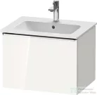 Duravit D-NEO 61x46,2 cm-es, 1 fiókos függesztett szekrény króm fogantyúval, 233663XXX mosdóhoz, fényes fehér DE4261010220000
