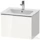 Duravit D-NEO 61x46,2 cm-es, 1 fiókos függesztett szekrény króm fogantyúval, 233663XXX mosdóhoz, fényes fehér DE4261010220000