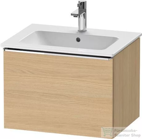 Duravit D-NEO 61x46,2 cm-es, 1 fiókos függesztett szekrény króm fogantyúval, 233663XXX mosdóhoz, natúr tölgy DE4261010300000