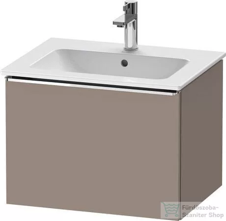 Duravit D-NEO 61x46,2 cm-es, 1 fiókos függesztett szekrény króm fogantyúval, 233663XXX mosdóhoz, matt bazalt DE4261010430000