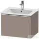 Duravit D-NEO 61x46,2 cm-es, 1 fiókos függesztett szekrény króm fogantyúval, 233663XXX mosdóhoz, matt bazalt DE4261010430000