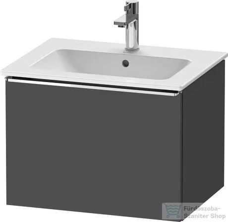 Duravit D-NEO 61x46,2 cm-es, 1 fiókos függesztett szekrény króm fogantyúval, 233663XXX mosdóhoz, matt grafit DE4261010490000