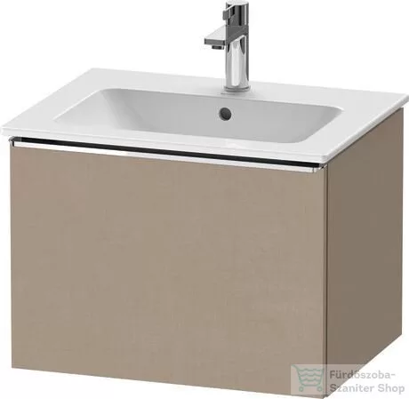Duravit D-NEO 61x46,2 cm-es, 1 fiókos függesztett szekrény króm fogantyúval, 233663XXX mosdóhoz, matt len DE4261010750000