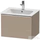 Duravit D-NEO 61x46,2 cm-es, 1 fiókos függesztett szekrény króm fogantyúval, 233663XXX mosdóhoz, matt len DE4261010750000