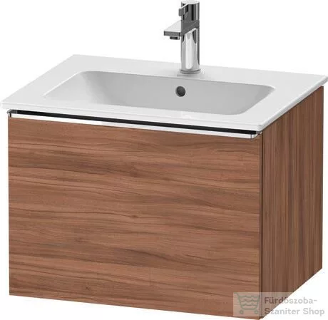 Duravit D-NEO 61x46,2 cm-es, 1 fiókos függesztett szekrény króm fogantyúval, 233663XXX mosdóhoz, matt dió DE4261010790000
