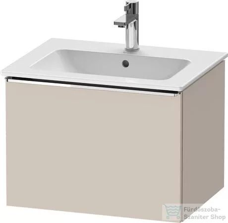 Duravit D-NEO 61x46,2 cm-es, 1 fiókos függesztett szekrény króm fogantyúval, 233663XXX mosdóhoz, matt taupe DE4261010910000