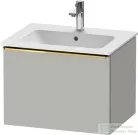 Duravit D-NEO 61x46,2 cm-es, 1 fiókos függesztett szekrény polírozott arany hatású fogantyúval, 233663XXX mosdóhoz, matt betonszürke DE4261034070000