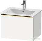 Duravit D-NEO 61x46,2 cm-es, 1 fiókos függesztett szekrény polírozott arany hatású fogantyúval, 233663XXX mosdóhoz, matt fehér DE4261034180000