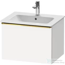   Duravit D-NEO 61x46,2 cm-es, 1 fiókos függesztett szekrény polírozott arany hatású fogantyúval, 233663XXX mosdóhoz, matt fehér DE4261034180000