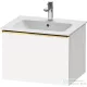 Duravit D-NEO 61x46,2 cm-es, 1 fiókos függesztett szekrény polírozott arany hatású fogantyúval, 233663XXX mosdóhoz, matt fehér DE4261034180000