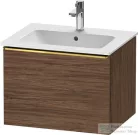 Duravit D-NEO 61x46,2 cm-es, 1 fiókos függesztett szekrény polírozott arany hatású fogantyúval, 233663XXX mosdóhoz, matt sötét dió DE4261034210000