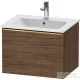 Duravit D-NEO 61x46,2 cm-es, 1 fiókos függesztett szekrény polírozott arany hatású fogantyúval, 233663XXX mosdóhoz, matt sötét dió DE4261034210000