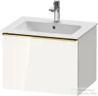 Duravit D-NEO 61x46,2 cm-es, 1 fiókos függesztett szekrény polírozott arany hatású fogantyúval, 233663XXX mosdóhoz, fényes fehér DE4261034220000