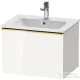 Duravit D-NEO 61x46,2 cm-es, 1 fiókos függesztett szekrény polírozott arany hatású fogantyúval, 233663XXX mosdóhoz, fényes fehér DE4261034220000