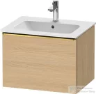 Duravit D-NEO 61x46,2 cm-es, 1 fiókos függesztett szekrény polírozott arany hatású fogantyúval, 233663XXX mosdóhoz, natúr tölgy DE4261034300000