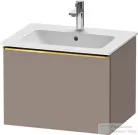 Duravit D-NEO 61x46,2 cm-es, 1 fiókos függesztett szekrény polírozott arany hatású fogantyúval, 233663XXX mosdóhoz, matt bazalt DE4261034430000