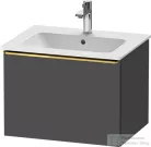 Duravit D-NEO 61x46,2 cm-es, 1 fiókos függesztett szekrény polírozott arany hatású fogantyúval, 233663XXX mosdóhoz, matt grafit DE4261034490000