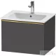 Duravit D-NEO 61x46,2 cm-es, 1 fiókos függesztett szekrény polírozott arany hatású fogantyúval, 233663XXX mosdóhoz, matt grafit DE4261034490000