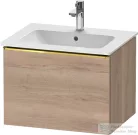 Duravit D-NEO 61x46,2 cm-es, 1 fiókos függesztett szekrény polírozott arany hatású fogantyúval, 233663XXX mosdóhoz, márványos tölgy DE4261034550000
