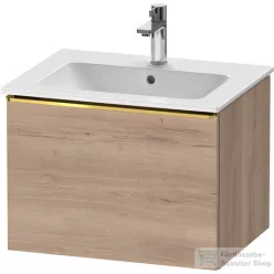   Duravit D-NEO 61x46,2 cm-es, 1 fiókos függesztett szekrény polírozott arany hatású fogantyúval, 233663XXX mosdóhoz, márványos tölgy DE4261034550000
