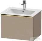 Duravit D-NEO 61x46,2 cm-es, 1 fiókos függesztett szekrény polírozott arany hatású fogantyúval, 233663XXX mosdóhoz, matt len DE4261034750000