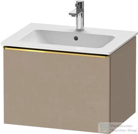 Duravit D-NEO 61x46,2 cm-es, 1 fiókos függesztett szekrény polírozott arany hatású fogantyúval, 233663XXX mosdóhoz, matt len DE4261034750000