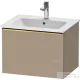 Duravit D-NEO 61x46,2 cm-es, 1 fiókos függesztett szekrény polírozott arany hatású fogantyúval, 233663XXX mosdóhoz, matt len DE4261034750000