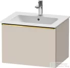 Duravit D-NEO 61x46,2 cm-es, 1 fiókos függesztett szekrény polírozott arany hatású fogantyúval, 233663XXX mosdóhoz, matt taupe DE4261034910000