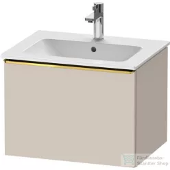   Duravit D-NEO 61x46,2 cm-es, 1 fiókos függesztett szekrény polírozott arany hatású fogantyúval, 233663XXX mosdóhoz, matt taupe DE4261034910000