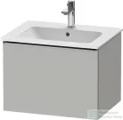 Duravit D-NEO 61x46,2 cm-es, 1 fiókos függesztett szekrény rozsdamentes acél hatású fogantyúval, 233663XXX mosdóhoz, matt betonszürke DE4261070070000