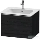 Duravit D-NEO 61x46,2 cm-es, 1 fiókos függesztett szekrény rozsdamentes acél hatású fogantyúval, 233663XXX mosdóhoz, matt fekete tölgy DE4261070160000