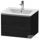 Duravit D-NEO 61x46,2 cm-es, 1 fiókos függesztett szekrény rozsdamentes acél hatású fogantyúval, 233663XXX mosdóhoz, matt fekete tölgy DE4261070160000