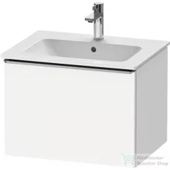   Duravit D-NEO 61x46,2 cm-es, 1 fiókos függesztett szekrény rozsdamentes acél hatású fogantyúval, 233663XXX mosdóhoz, matt fehér DE4261070180000