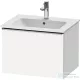 Duravit D-NEO 61x46,2 cm-es, 1 fiókos függesztett szekrény rozsdamentes acél hatású fogantyúval, 233663XXX mosdóhoz, matt fehér DE4261070180000