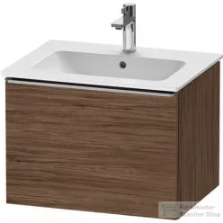   Duravit D-NEO 61x46,2 cm-es, 1 fiókos függesztett szekrény rozsdamentes acél hatású fogantyúval, 233663XXX mosdóhoz, matt sötét dió DE4261070210000