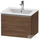 Duravit D-NEO 61x46,2 cm-es, 1 fiókos függesztett szekrény rozsdamentes acél hatású fogantyúval, 233663XXX mosdóhoz, matt sötét dió DE4261070210000