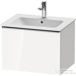   Duravit D-NEO 61x46,2 cm-es, 1 fiókos függesztett szekrény rozsdamentes acél hatású fogantyúval, 233663XXX mosdóhoz, fényes fehér DE4261070220000