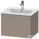 Duravit D-NEO 61x46,2 cm-es, 1 fiókos függesztett szekrény rozsdamentes acél hatású fogantyúval, 233663XXX mosdóhoz, matt bazalt DE4261070430000